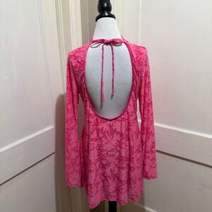 ASOS Design Pink Lace mini dress